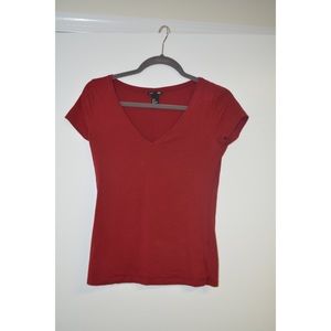 H&M Red V Neck Top